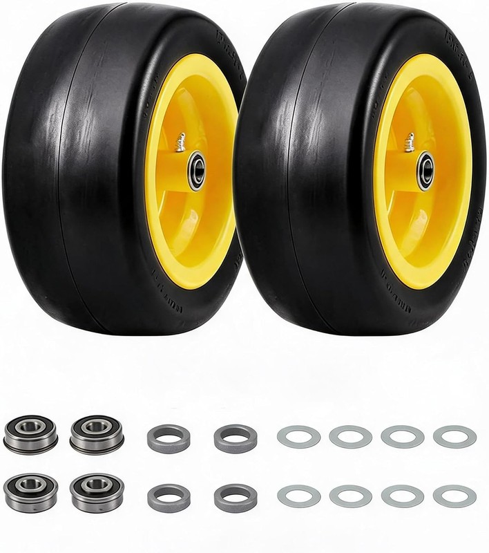 Multiple Sizes 2 Pack Lawn Mower Tire and Wheel Flat Free or Pneumatic Tire gallery
