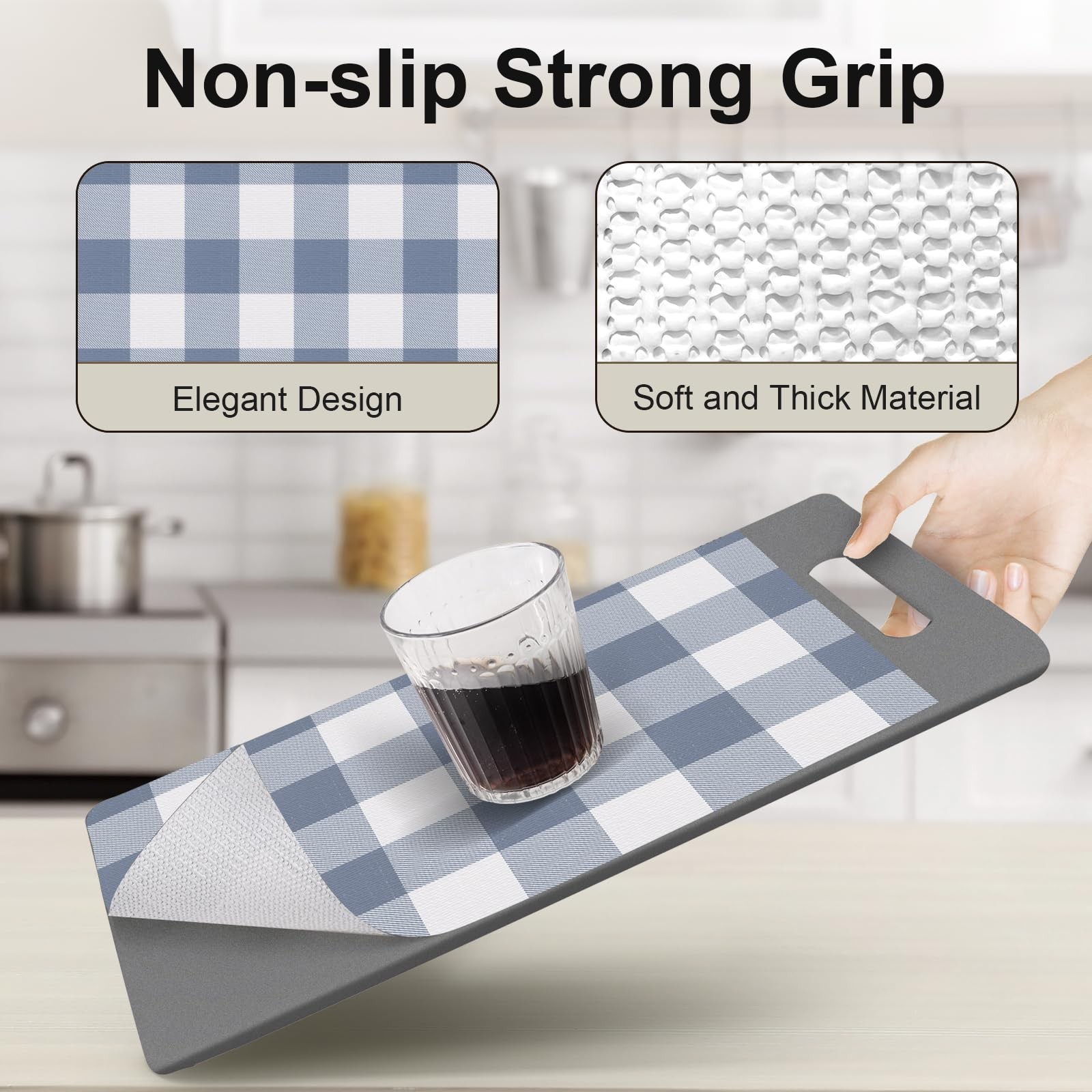 Shelf Liner for Kitchen Cabinets Non-Adhesive Drawer Liners Non-Slip Strong G... gallery