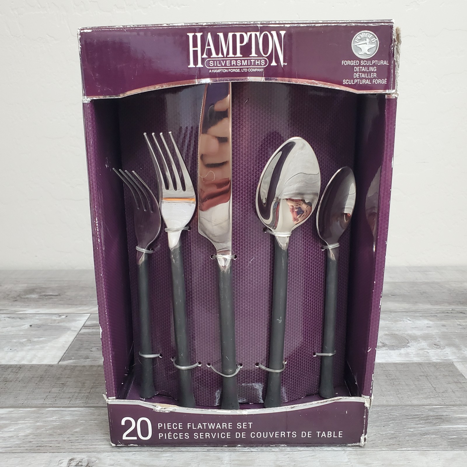 Hampton Silversmith Forged Emily Antique Patina Flatware 20 Piece Service For 4 gallery