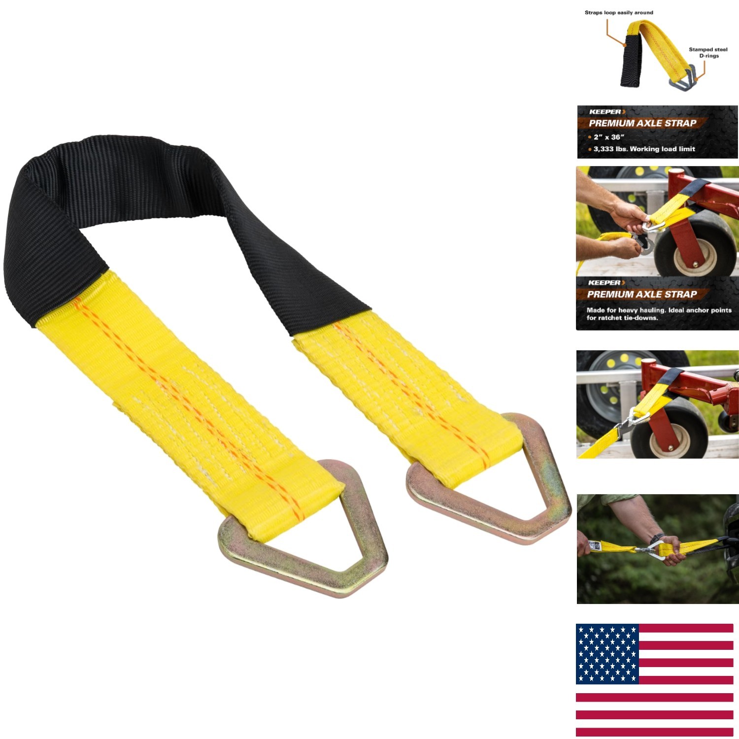24-Inch Tie Down Strap with D-Rings - Safe Load Handling to 10,000 lbs. gallery