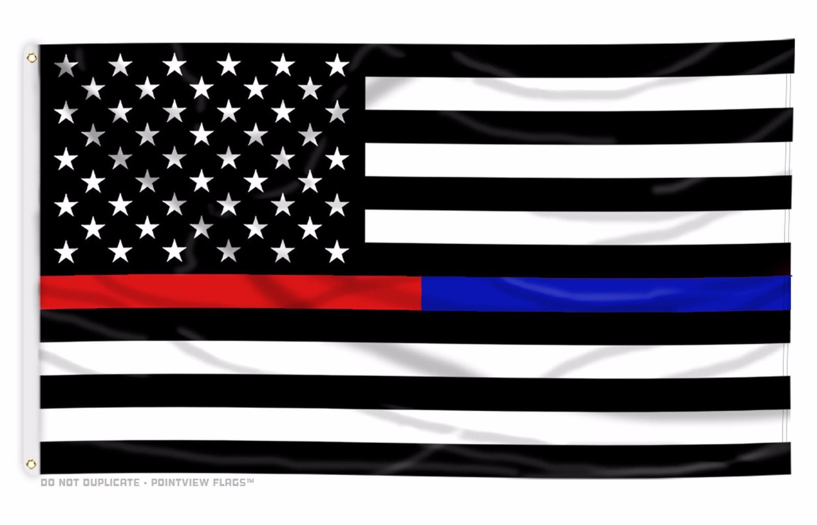 USA Thin Blue Line and Red Line Law Enforcement Police Fire EMS HEROS 3'x5' Flag gallery