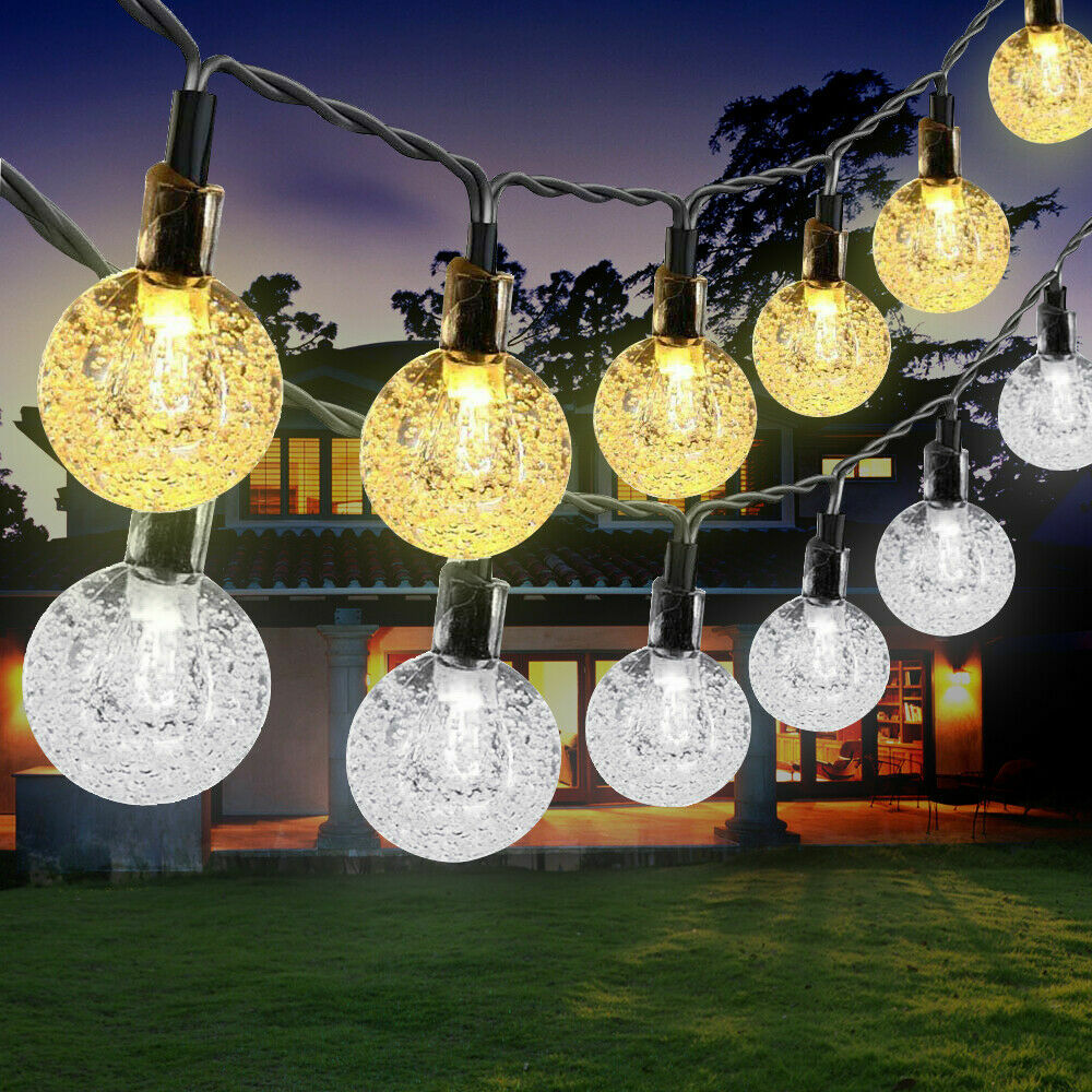 21FT Outdoor String Lights 30 LED Solar Bulb Patio Party Yard Garden Wedding gallery