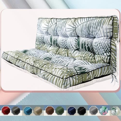 2-3 Seat Swing Replacement Cushion, Outdoor Bench Cushions 40x55in Green Leaves gallery