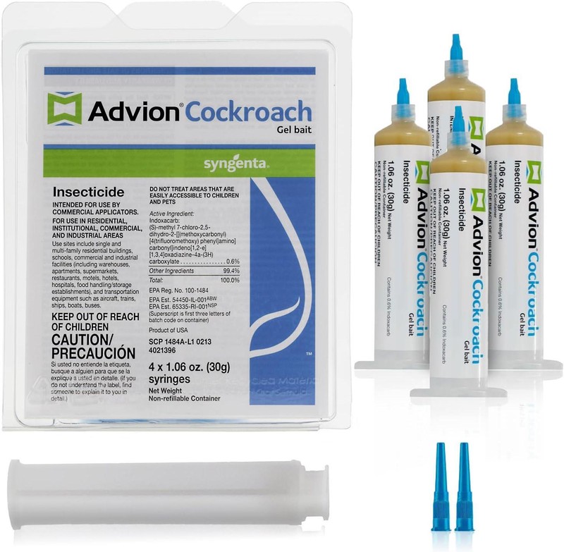 GENUINE Advion Roach Killer | 4 PACK | Cockroach Gel Bait Tubes + Plunger & Tips gallery