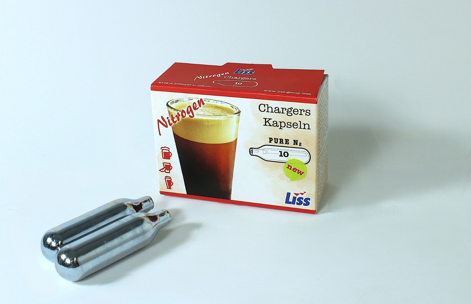 360 Nitrogen N2 Cartridges 2 gram NITRO Coffee Beer Cold Brew Nonthreaded 10-pk gallery