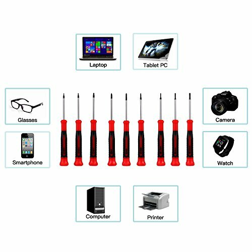 9-Pcs Precision Screwdriver Set, Phillips#0,00,000,Flat 1.5mm,2mm,2.5mm,T5,T6,T7 gallery