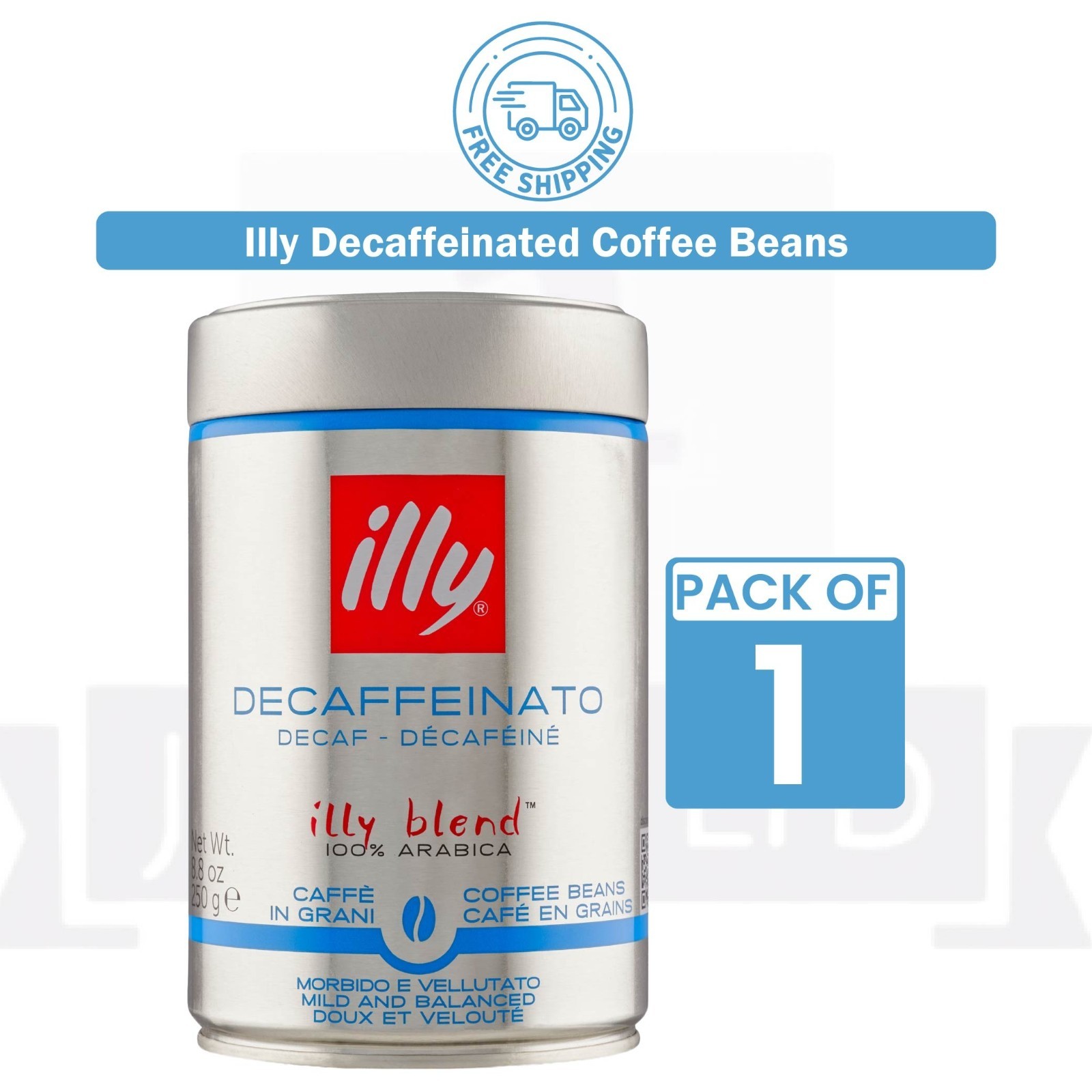 illy Decaf Green Decafeinated Coffee Beans Tin 250g - 1 PACK - EXP 09/2027 gallery