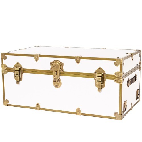Rhino Storage Trunk Footlocker 32x18x14 With Antique Brass USA Made gallery