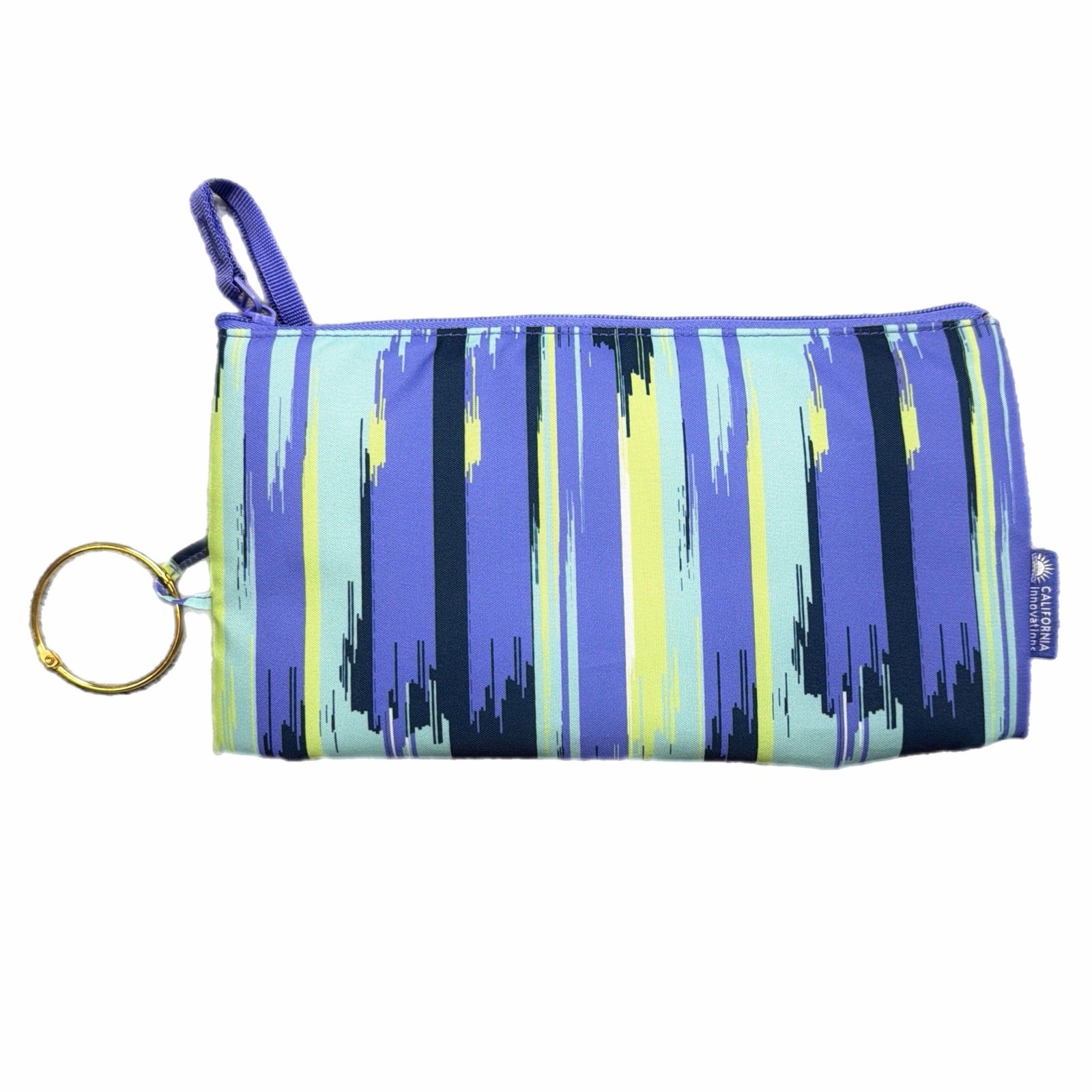 California Innovations Insulated Snack Pouch Purple Teal Striped Zipper Bag Ring gallery