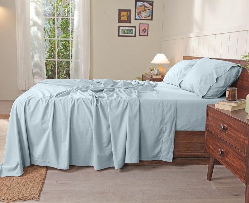 RUVANTI 100% Cotton Sheets – Soft Peached Percale, Lightweight & Breathable Cool gallery