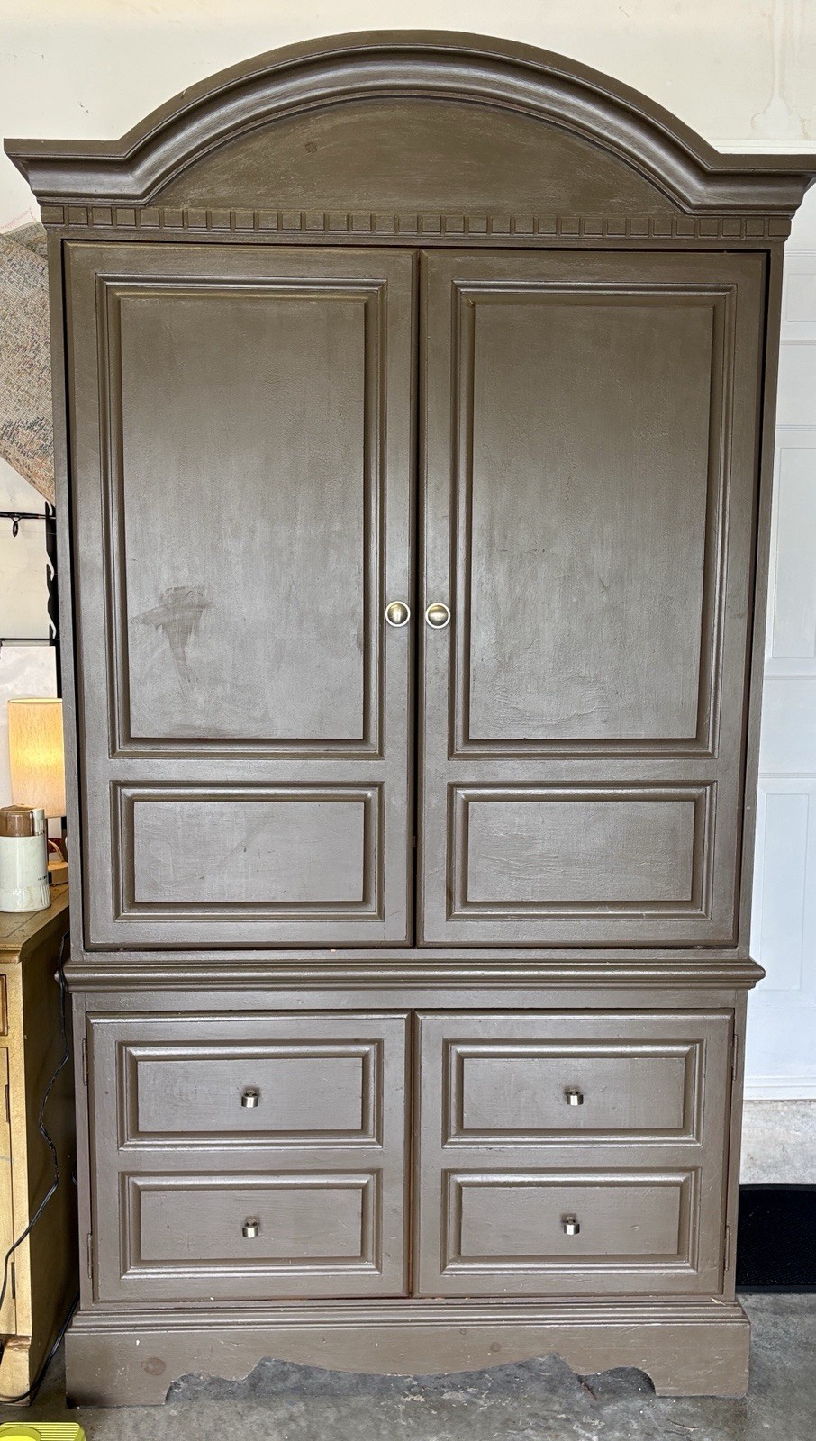 Large Solid Pine Painted (only outside )Armoire Wardrobe - 76” Tall Storage/TV gallery