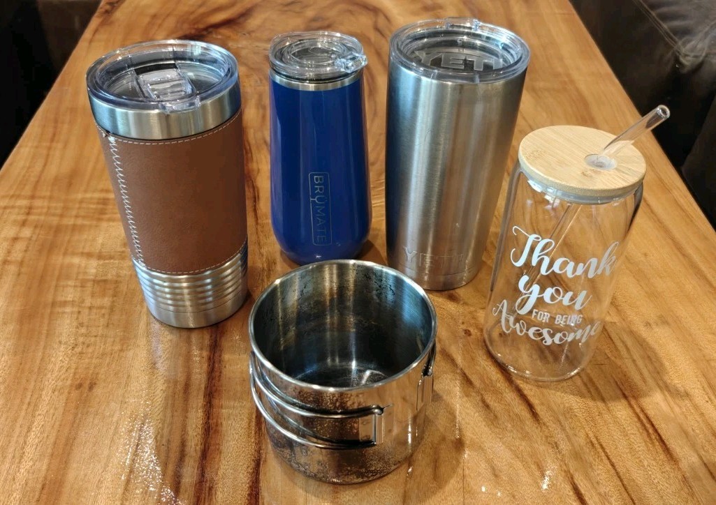 Assorted Cups Mugs Yeti Brumate Camping Wine Beer Stainless Steel Glass Lot of 5 gallery