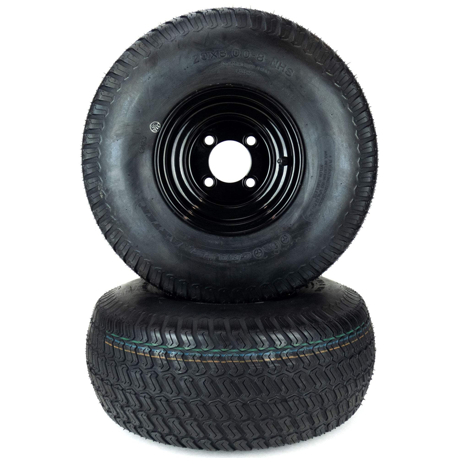 (2) Turf Tire Assemblies 20x8.00-8 Fits Cub Cadet ZT1 42" 46" 634Z05924 gallery