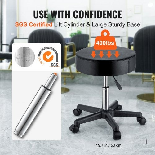 Rolling Stools with Wheels 400 LBS Weight Capacity Adjustable Height Stool gallery
