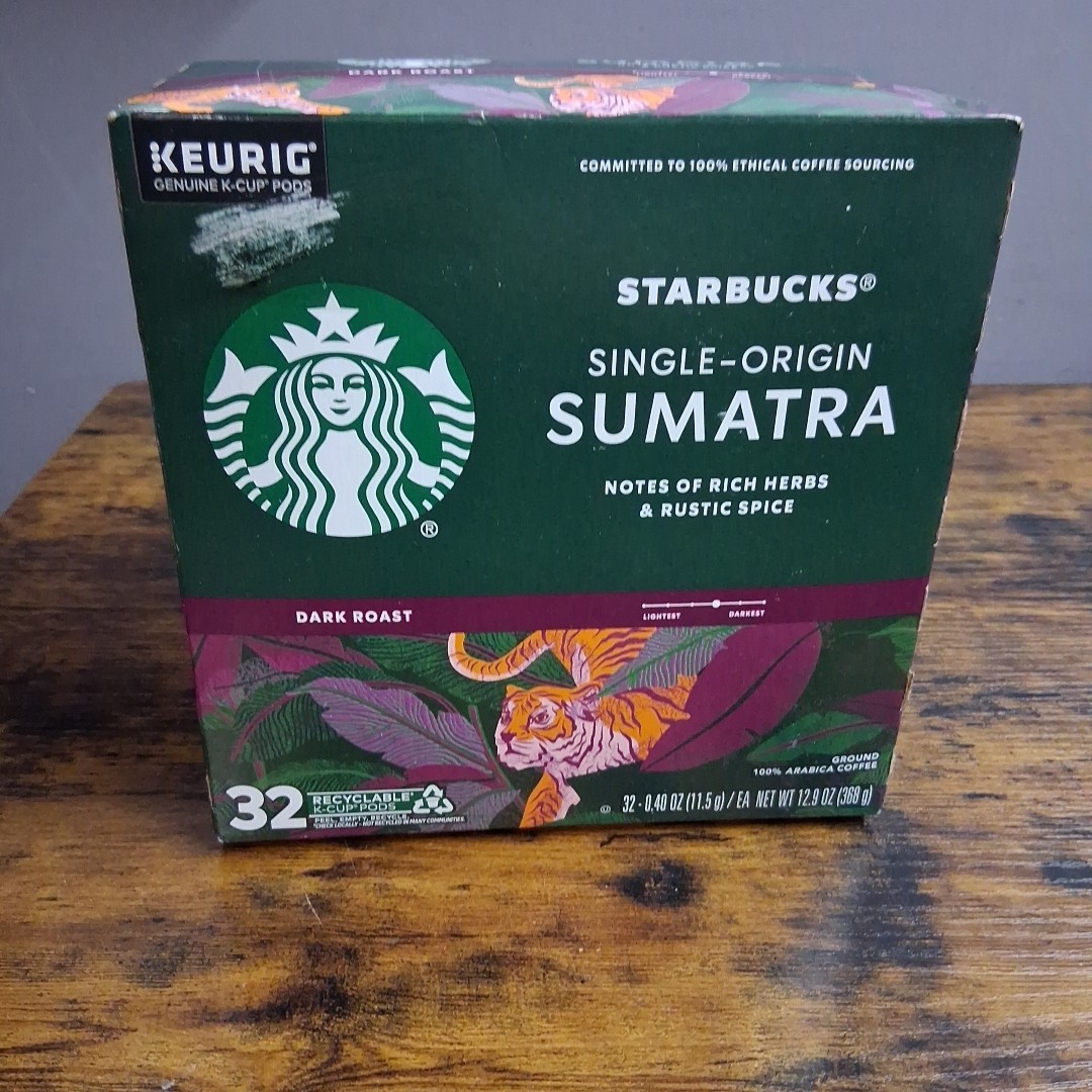 Starbucks Sumatra Single Origin Dark Roast Keurig K-Cup Coffee Pods, 32ct gallery