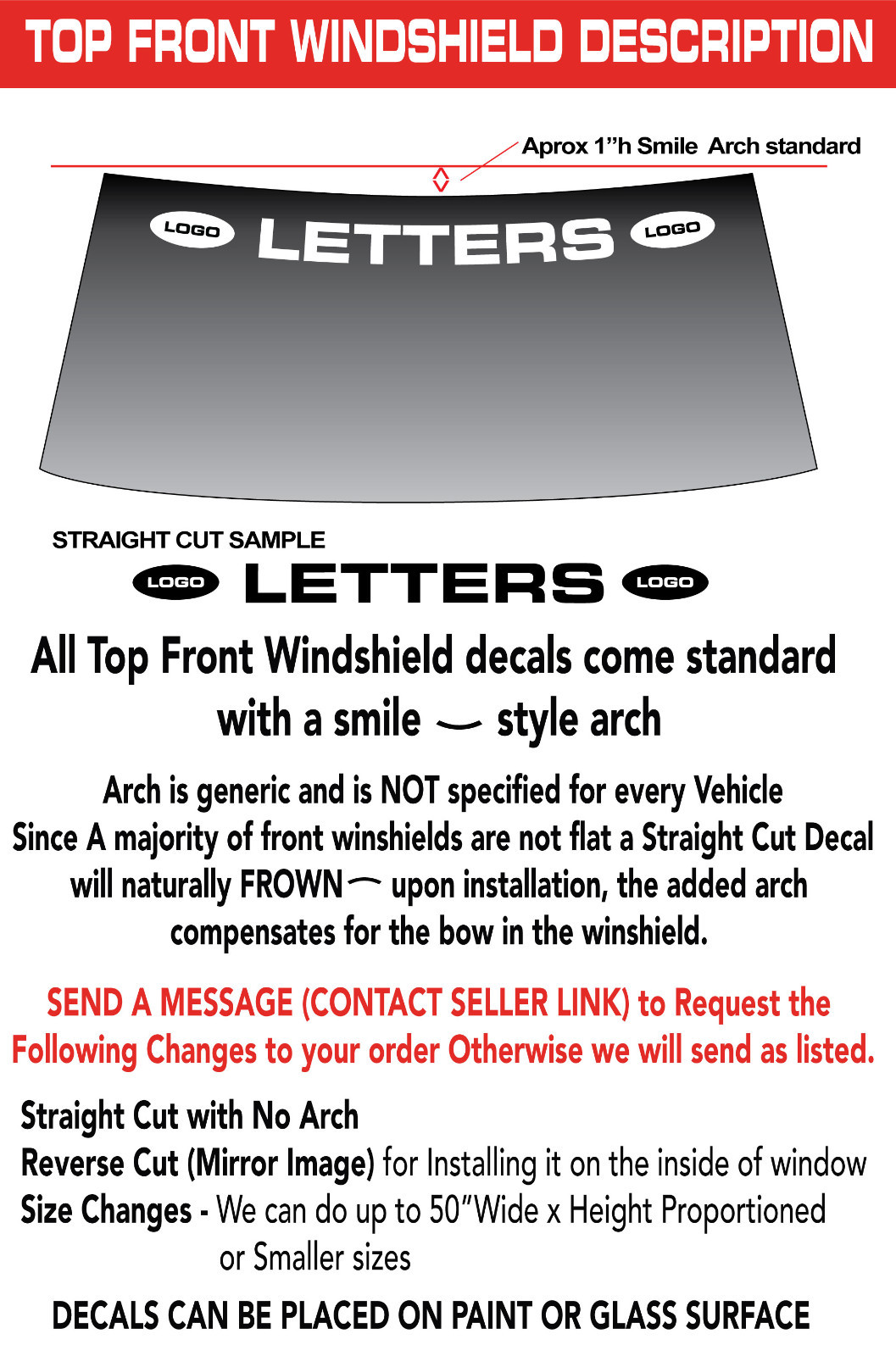 PONTIAC "WORD" WINDSHIELD DECAL STICKER 44"w x4"h in ANY 1 COLOR gallery