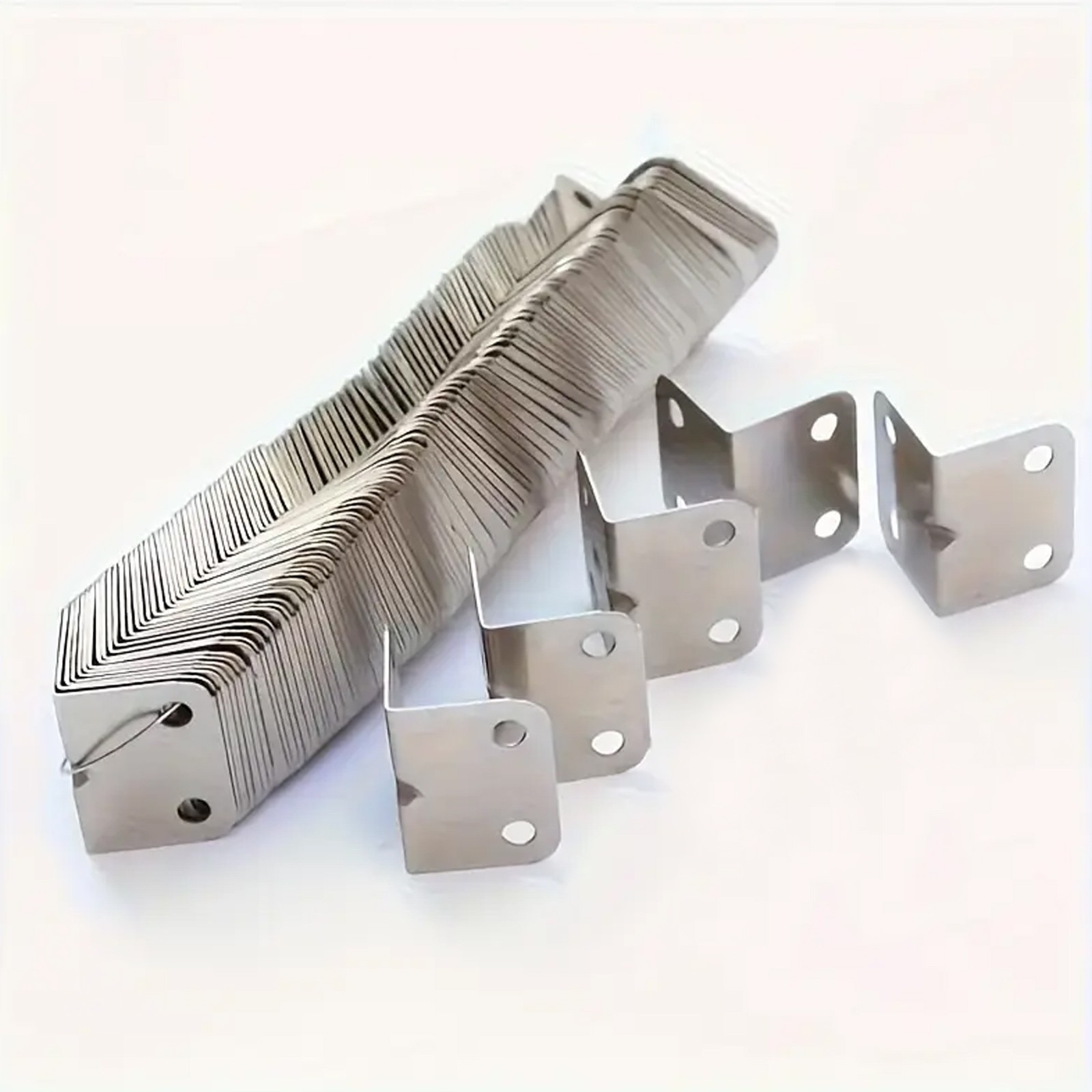 Stainless Steel L-Shaped Bracket Corner Brace 0.79in 90 Degree Angle Corner Lot gallery