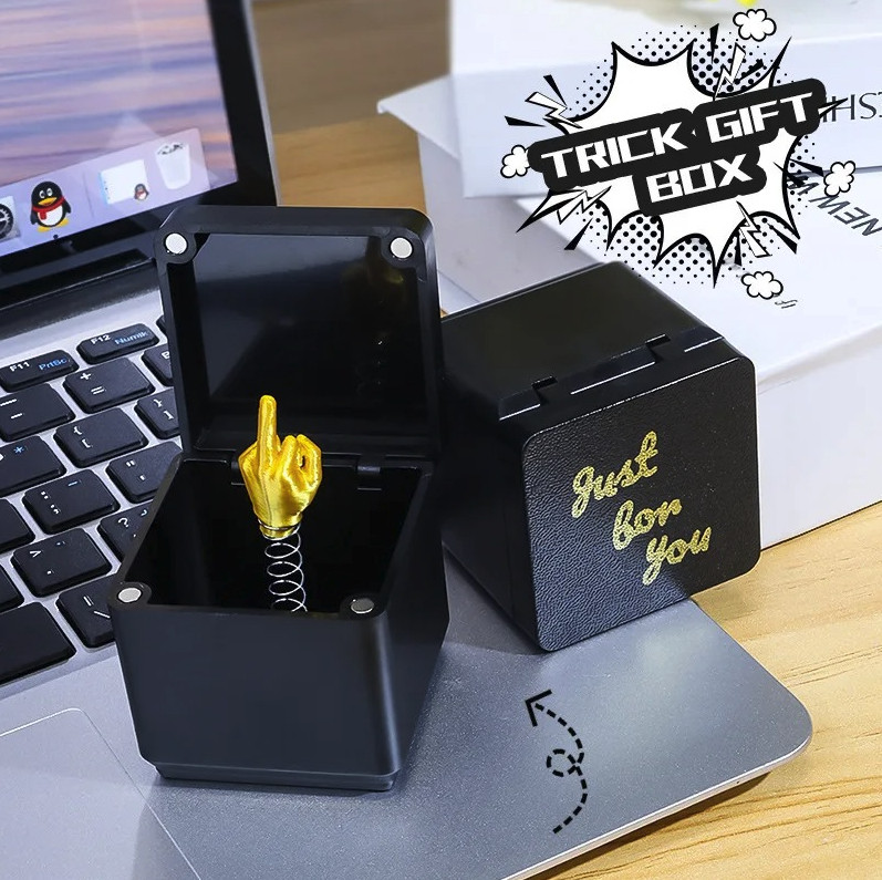 1pc Funny Middle Finger Prank Gift Box Desk Decoration Gag Toy Fun - NEW gallery