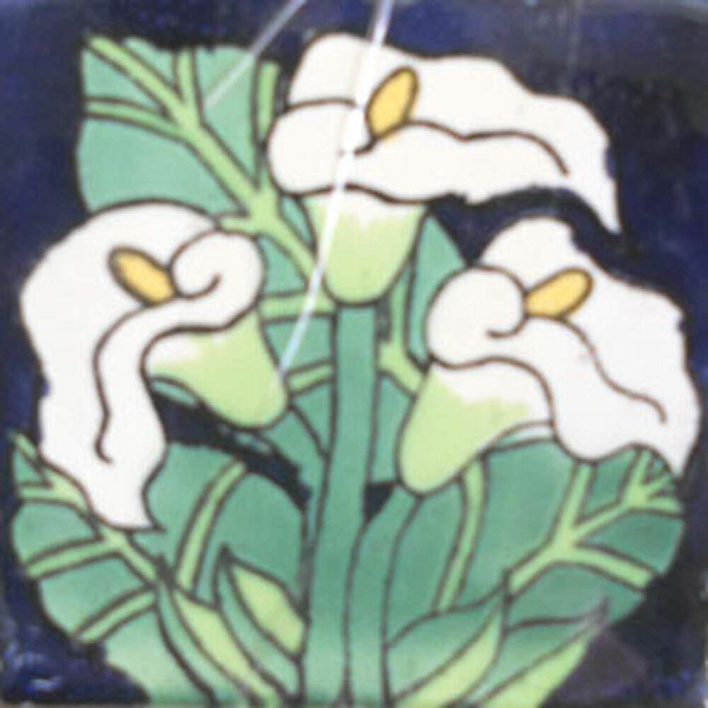 #C092) Mexican Tile sample Ceramic Handmade 4x4 inch, GET MANY AS YOU NEED !! gallery