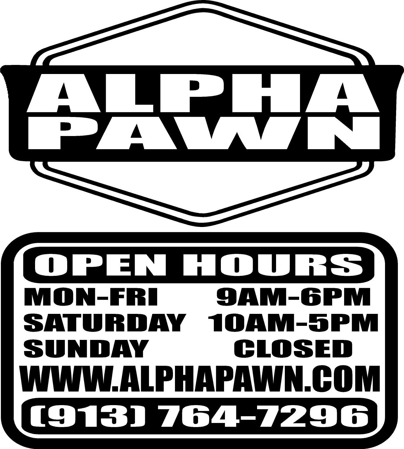 ALPHA PAWN CUSTOM Business Store Hours Business Decal gallery