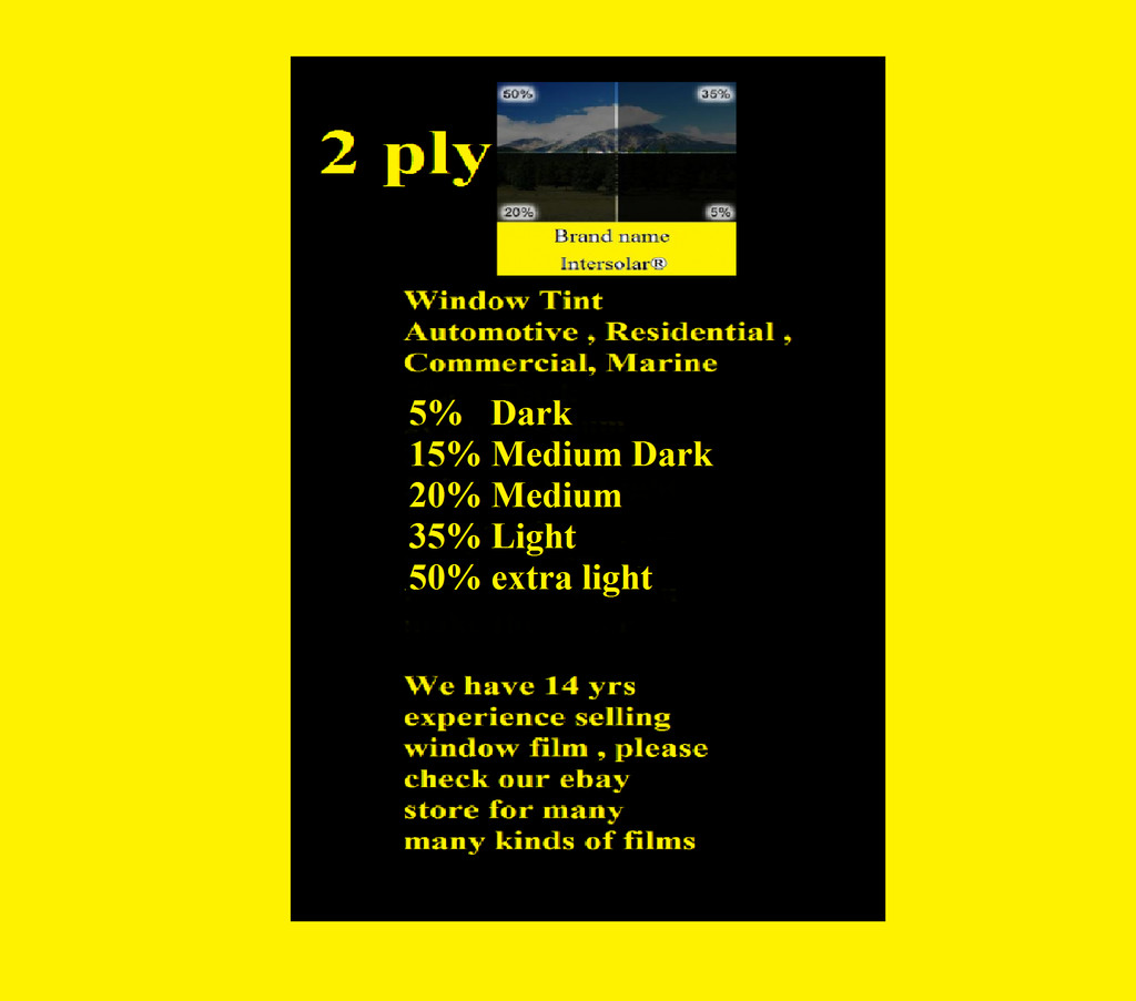 2 Ply Window Tint Black Residential Commercial Automotive 30" Inches Wide gallery