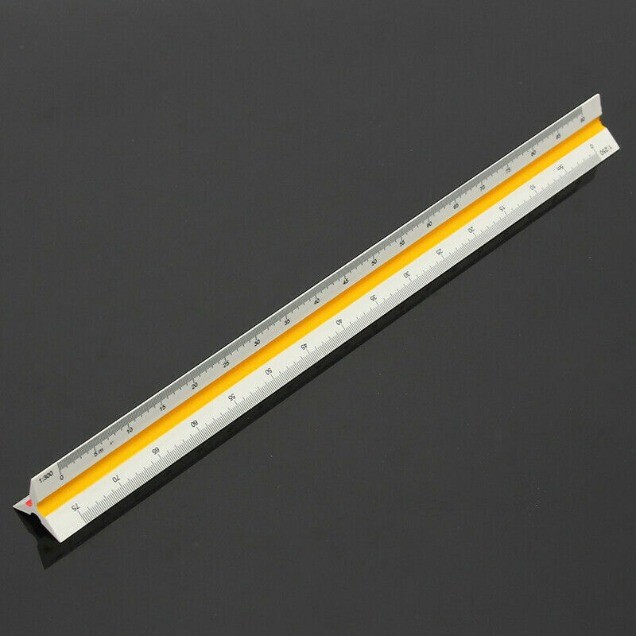 30cm/12" Solid Plastic Metric Triangular Scale Ruler Architect Engineers gallery