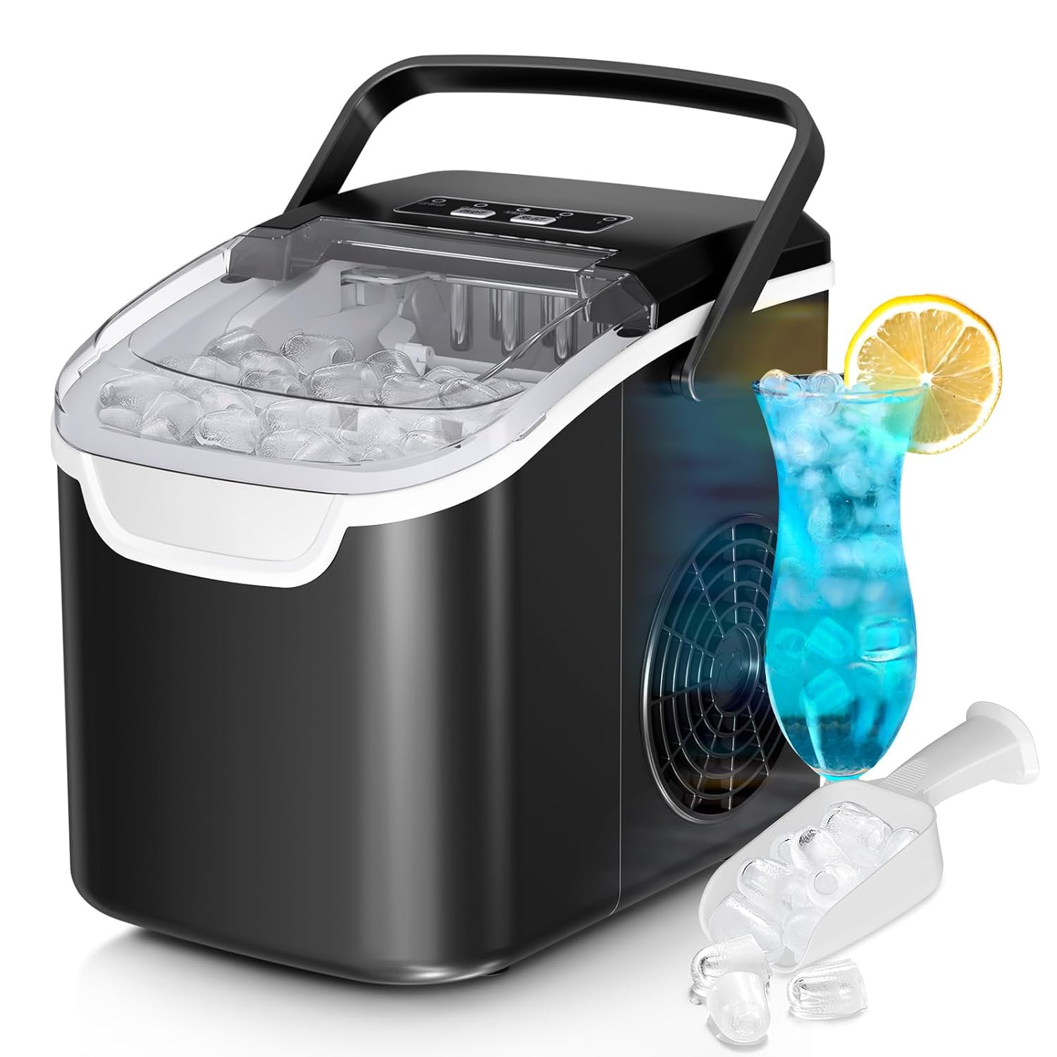 Antarctic Star Countertop Ice Maker – 8 Cubes/6 Min, 26Lb/Day, Mini Portable gallery