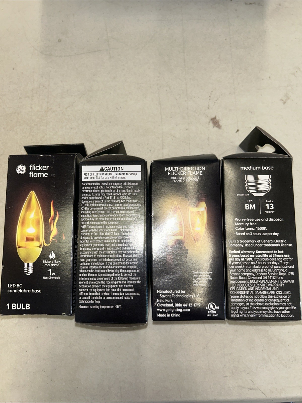 4 Pack! GE Flicker Flame LED Candelabra Base E12 gallery