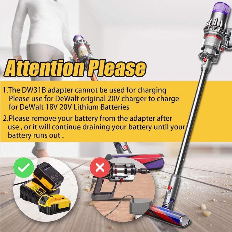 for Dyson Type B Battery Adapter for Dewalt 20V Battery to DC31 DC35 Vacuum gallery