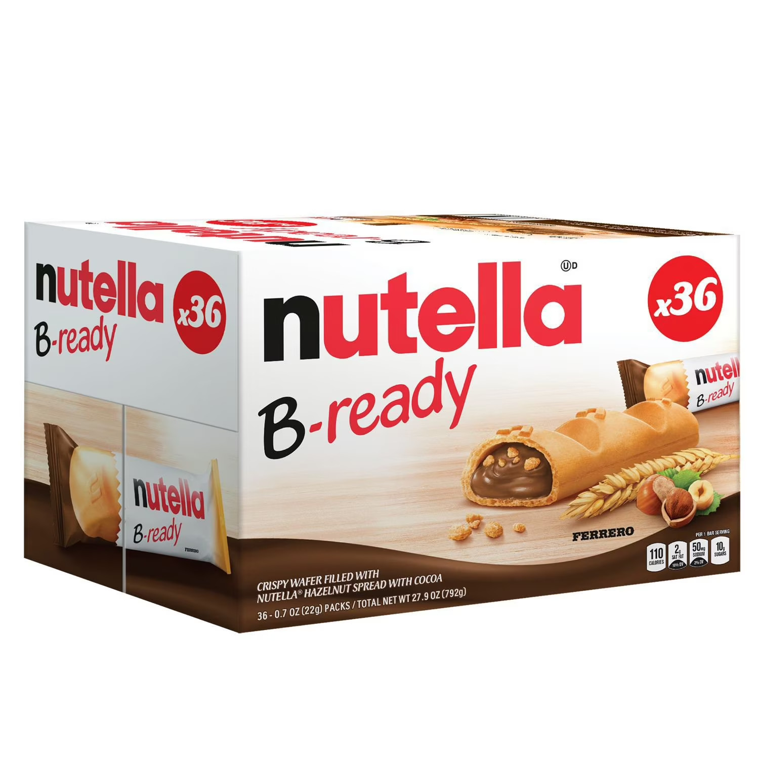 Nutella B-Ready, Snack Bars, Hazelnut Spread With Cocoa, 36 ct. FREE shipping gallery