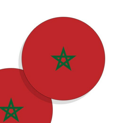Morocco Flag Stickers Flag Decals Vinyl Round Indoor Outdoor Circles 4 pack gallery
