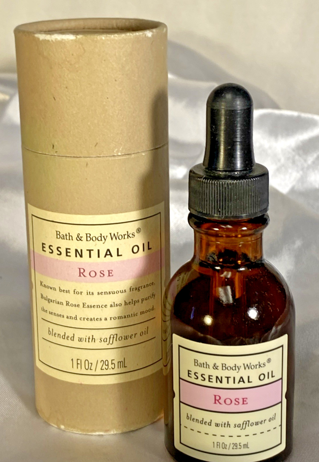 BATH & BODY WORKS Essential Oils ROSE Senuous w/ Sunflower oil - 1 fl oz RARE gallery