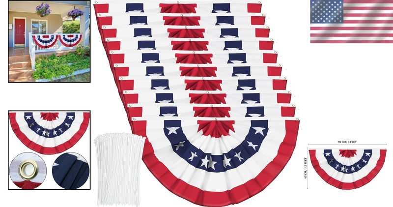 American Fan Flag Set - Canvas Header, Grommets gallery