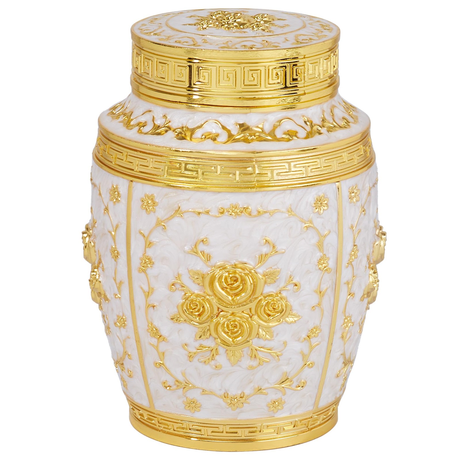 LINES ARTE Medium Cremation Urns for Human Ashes, Medium, Gold Roses gallery