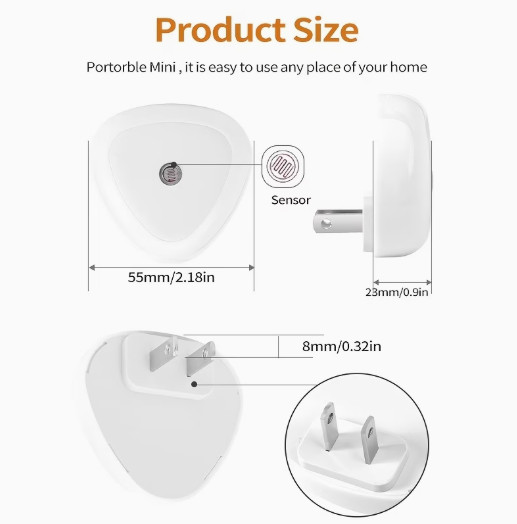 4 Pack Plug In Motion Sensor Night Light LED Dusk to Dawn Auto Hallway Bathroom gallery