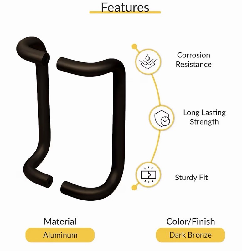 Brixwell Back-to-Back Offset Pull Handles Dark Bronze 9” Door Handle Set gallery
