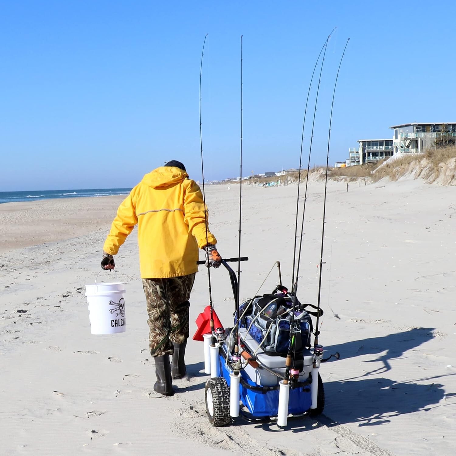 Reliable Surf Pier and Beach Cart Outdoor Fishing Rolling Wheel Wagon for things gallery
