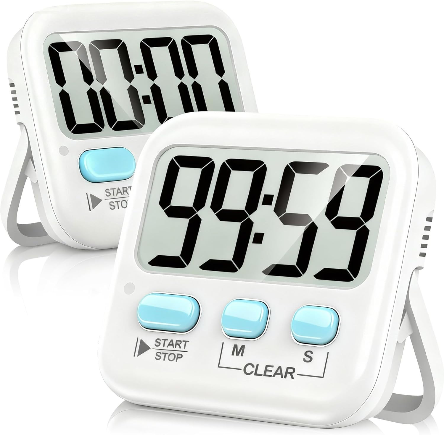 2 Pack Digital Kitchen Timer Count Up Down Loud Silent Magnetic Display gallery