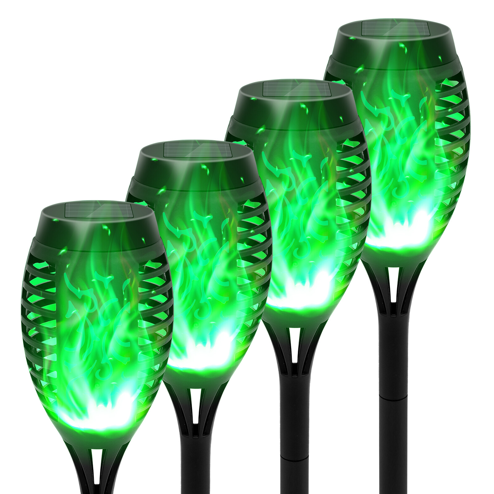 4 Pack Outdoor Flame Light Solar Torch Bright Light Flickering Flame Lawn Lamps gallery