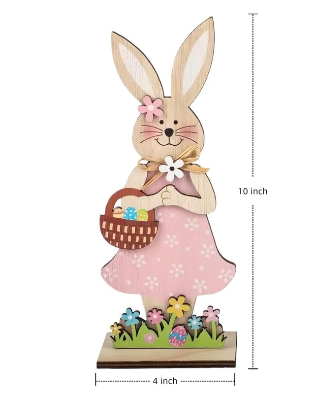 2 piece easter wooden bunny decor,easter decorations,easter Red And White gallery