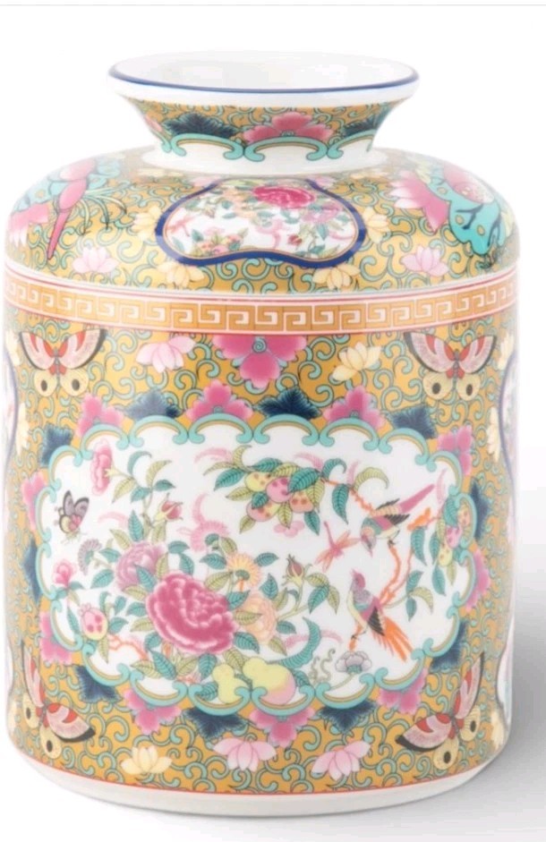 Porcelain Rose Medallion Canton Tissue Box Holder-5'' x 7''H gallery