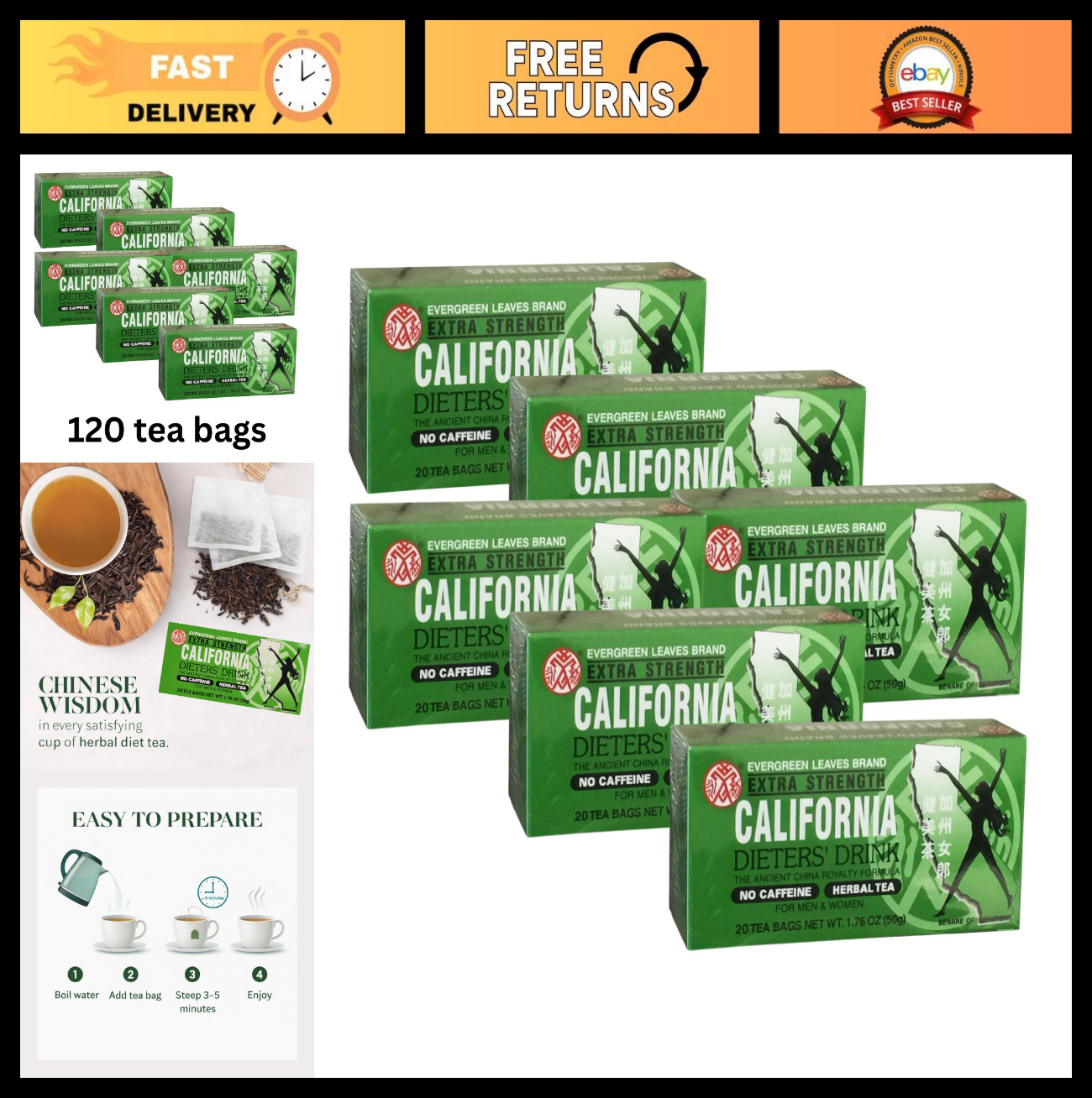 Extra Strength Dieter's Tea - 20 Count, 6 Pack - Weight Loss & Detox Tea for Men gallery