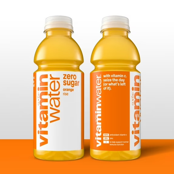 vitaminwater Rise Zero Sugar Orange Flavored Water Beverage, 16.9 fl oz, 6 Pack- gallery
