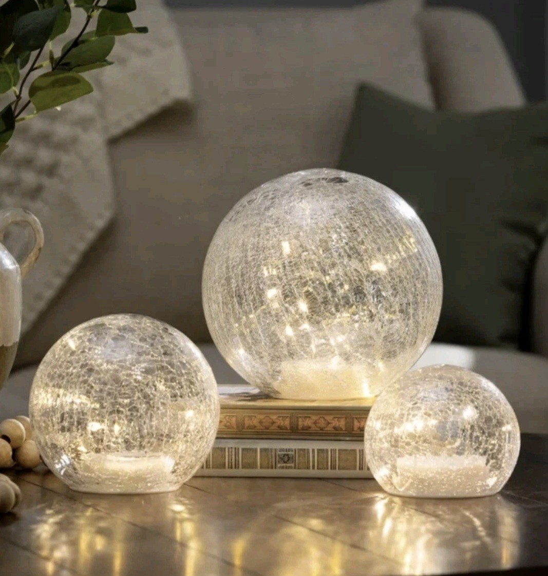 Evergreen, Set 3 - LED Glass Spheres Towers | Hand-blown Glass gallery