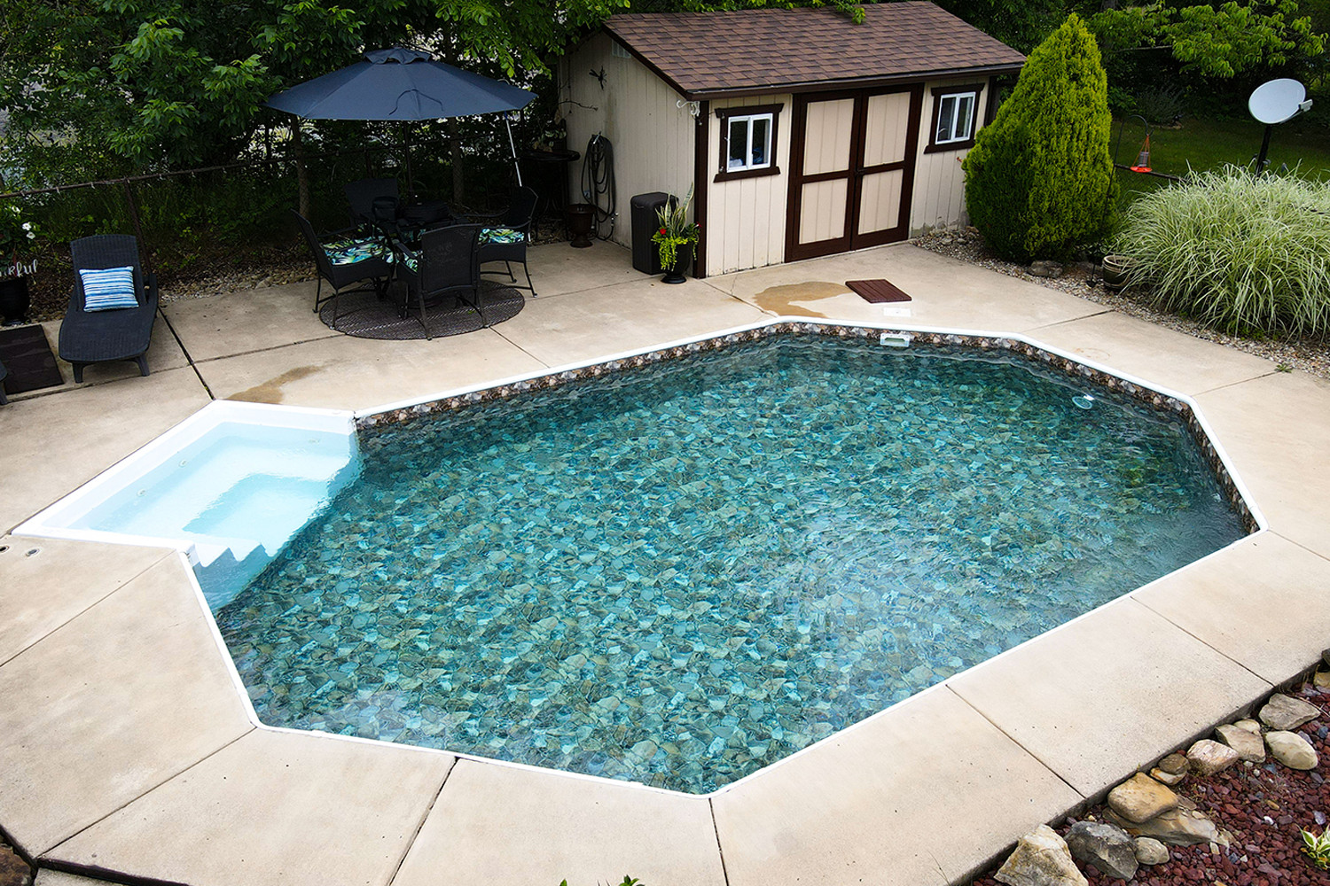 GLI Flagstone Tan 27 Mil Inground Rectangle Swimming Pool Liner - Choose Size gallery