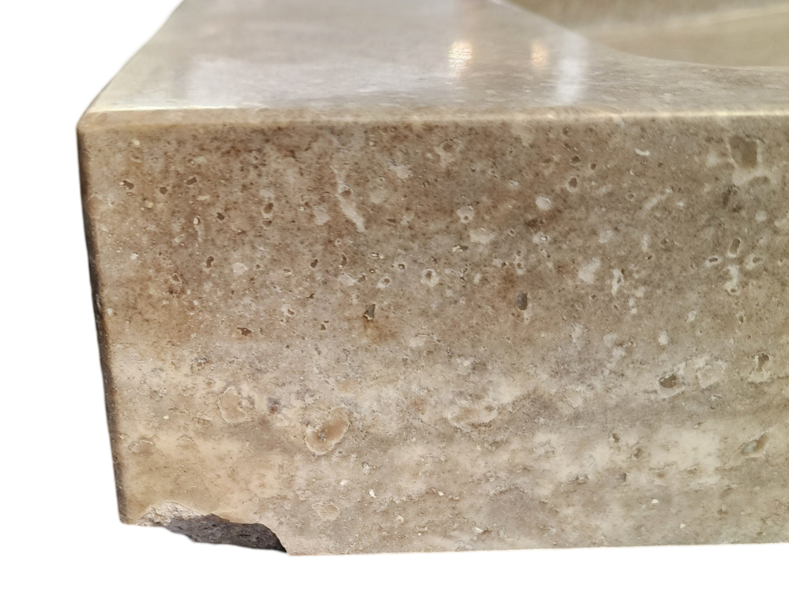 Signature Hardware Square Polished Travertine Vessel Sink – Beige gallery