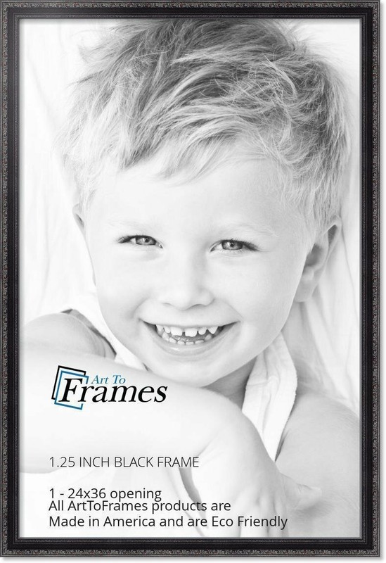 ArtToFrames 1.25" Custom Poster Frame Black Wood 4625 Large gallery