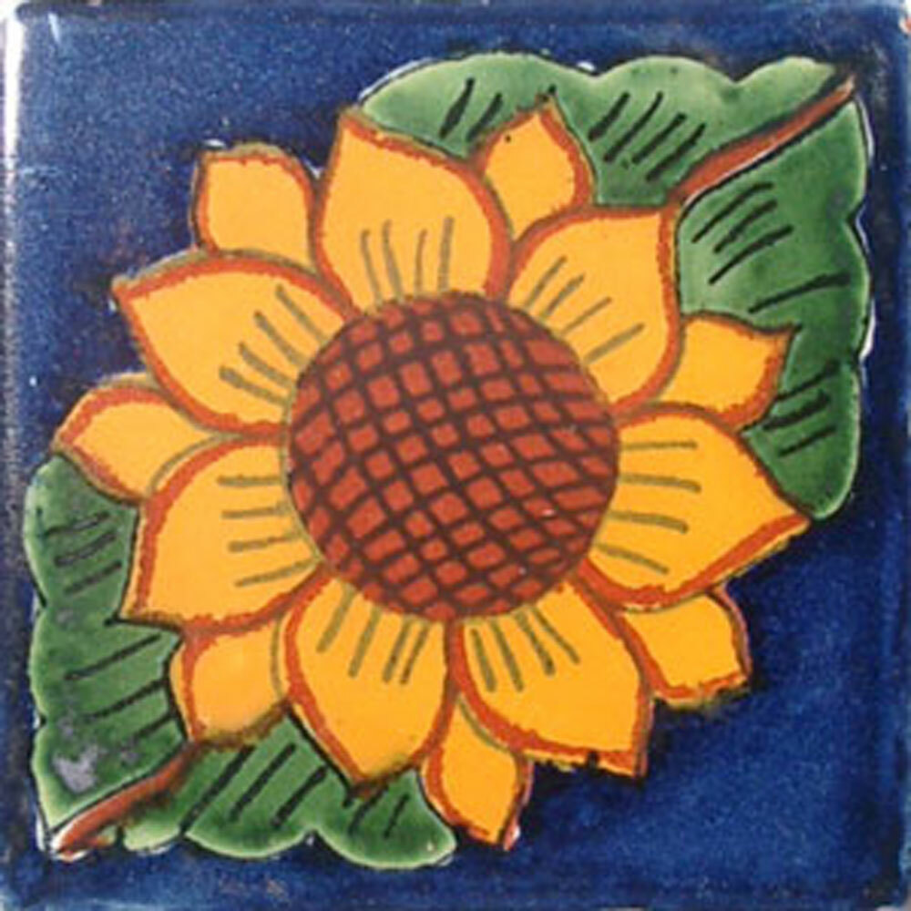 #C025) Mexican Tile sample Ceramic Handmade 4x4 inch, GET MANY AS YOU NEED !! gallery