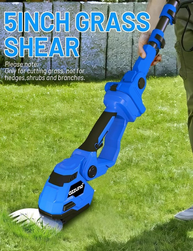 Extension Pole Hedge Trimmer & Grass Shear 15Ft Reach w/2 * 4Ah Battery for Yard gallery