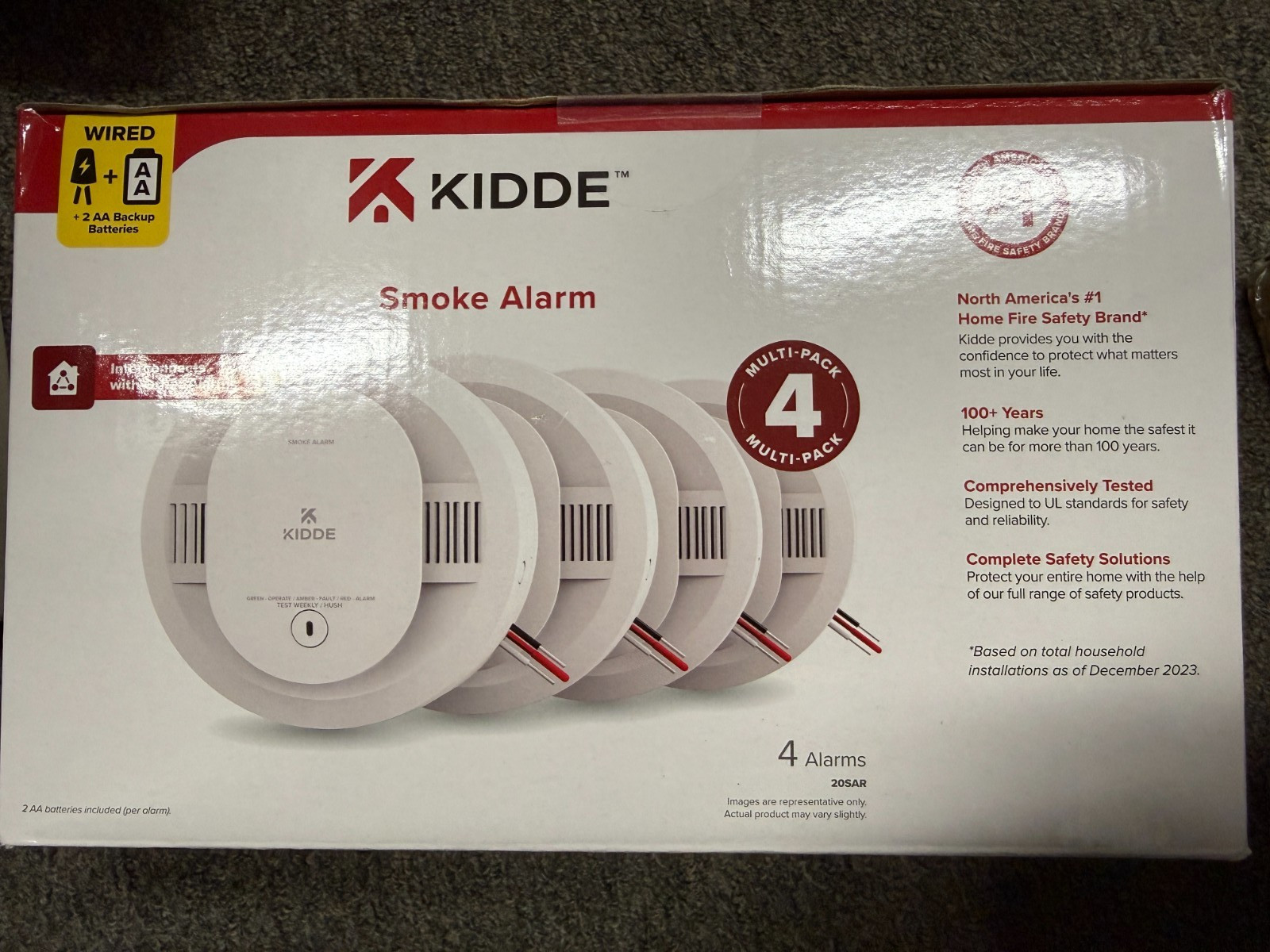 Kidde 4 Pack Smoke Alarm 20SAR, Hardwired Interconnected, Photoelectric Sensor gallery